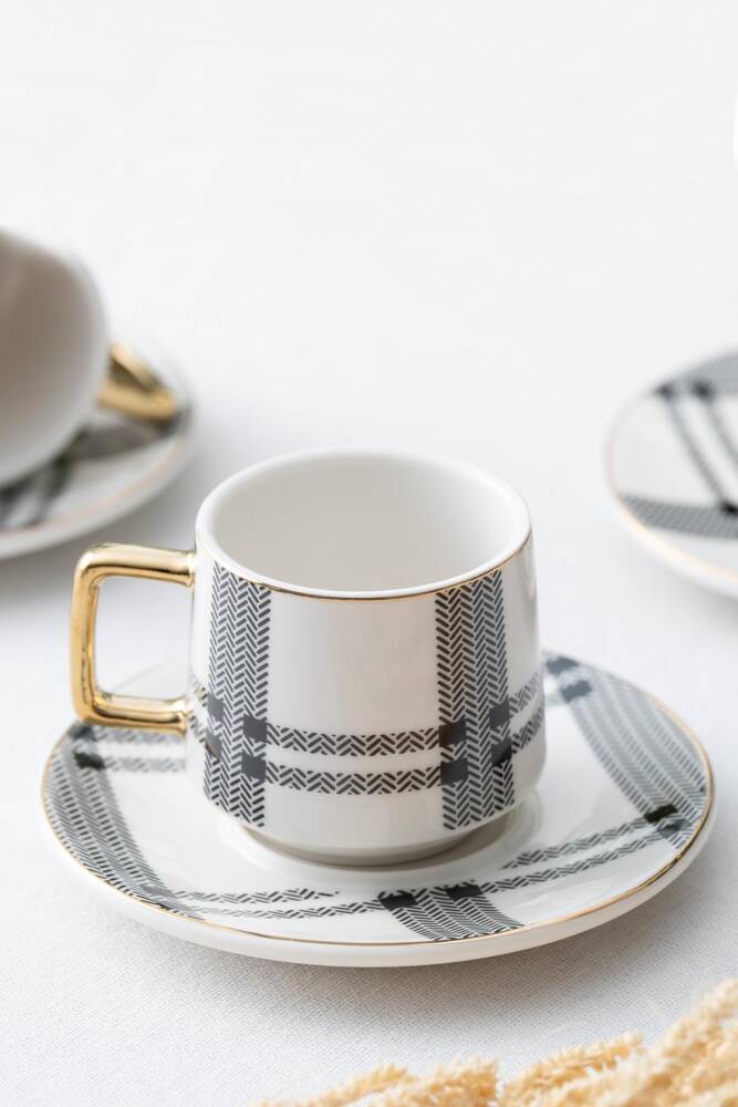 Mira Weiß Mokkatassen Set 12 Teilig für 6 Personen