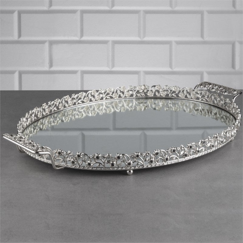 Zeyve - Elmas Großes Ovales Tablett mit Griff