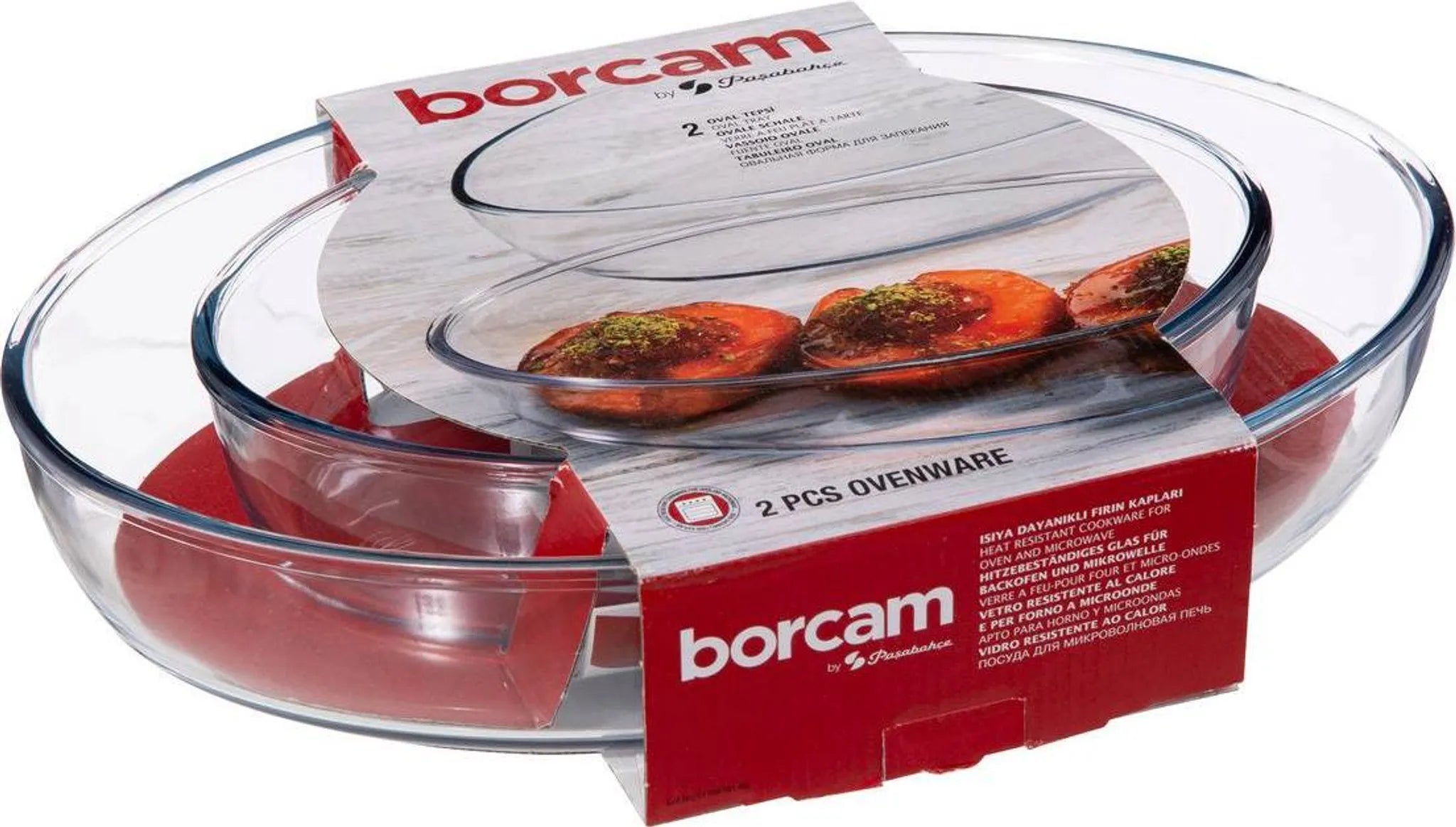 Pasabahce Borcam 2-er Glas Auflaufform Oval
