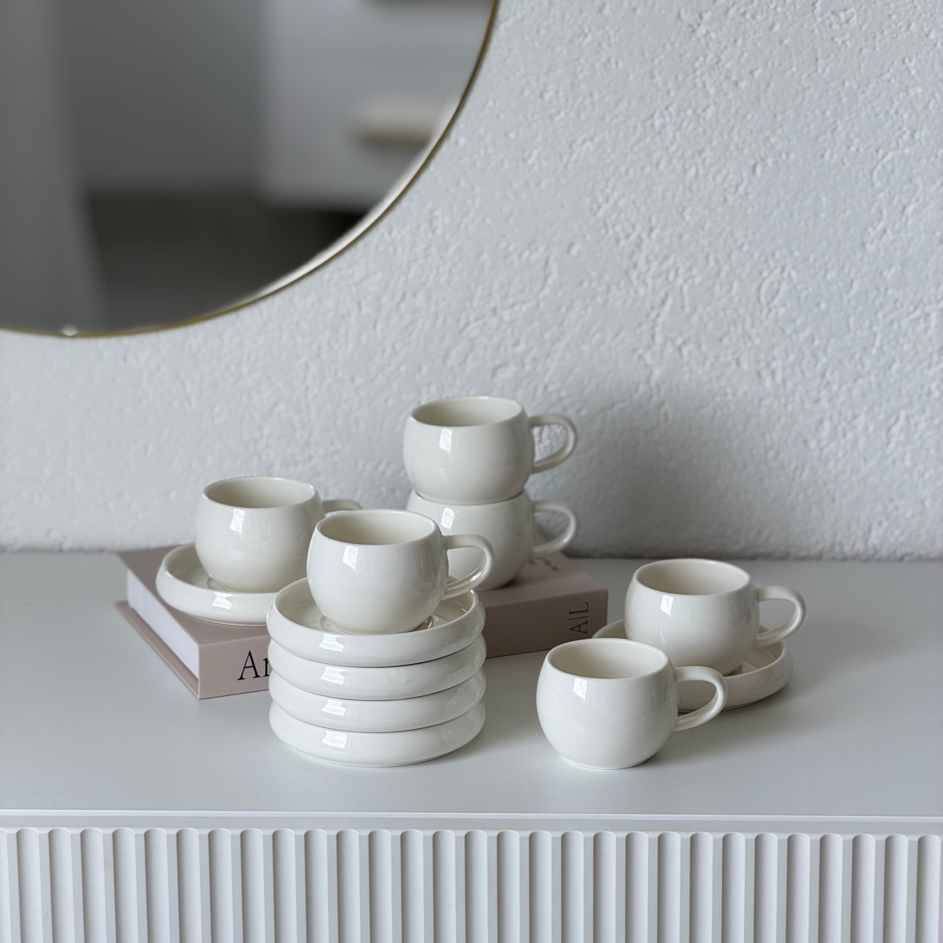 Lissa Bonna Weiß Mokkatassen Set 12 Teilig