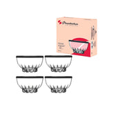 Mousse Glasschalen 4-er Set mit Kunststoffdeckel 270ml