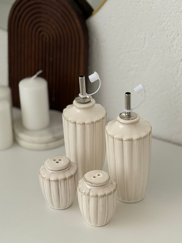 Bloomy Essig- Ölflasche & Salz - Pfefferstreuer