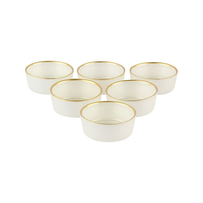 Rexy Weiß-Gold 6er Schalen Set 9 cm
