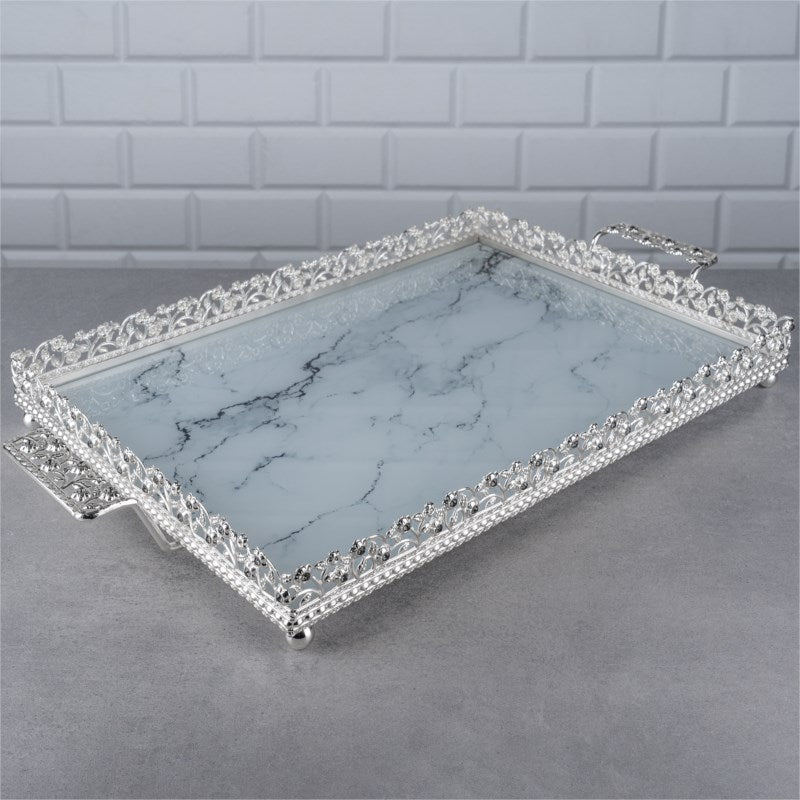 Zevye - Coral Großes Rechteckiges Tablett mit Griff