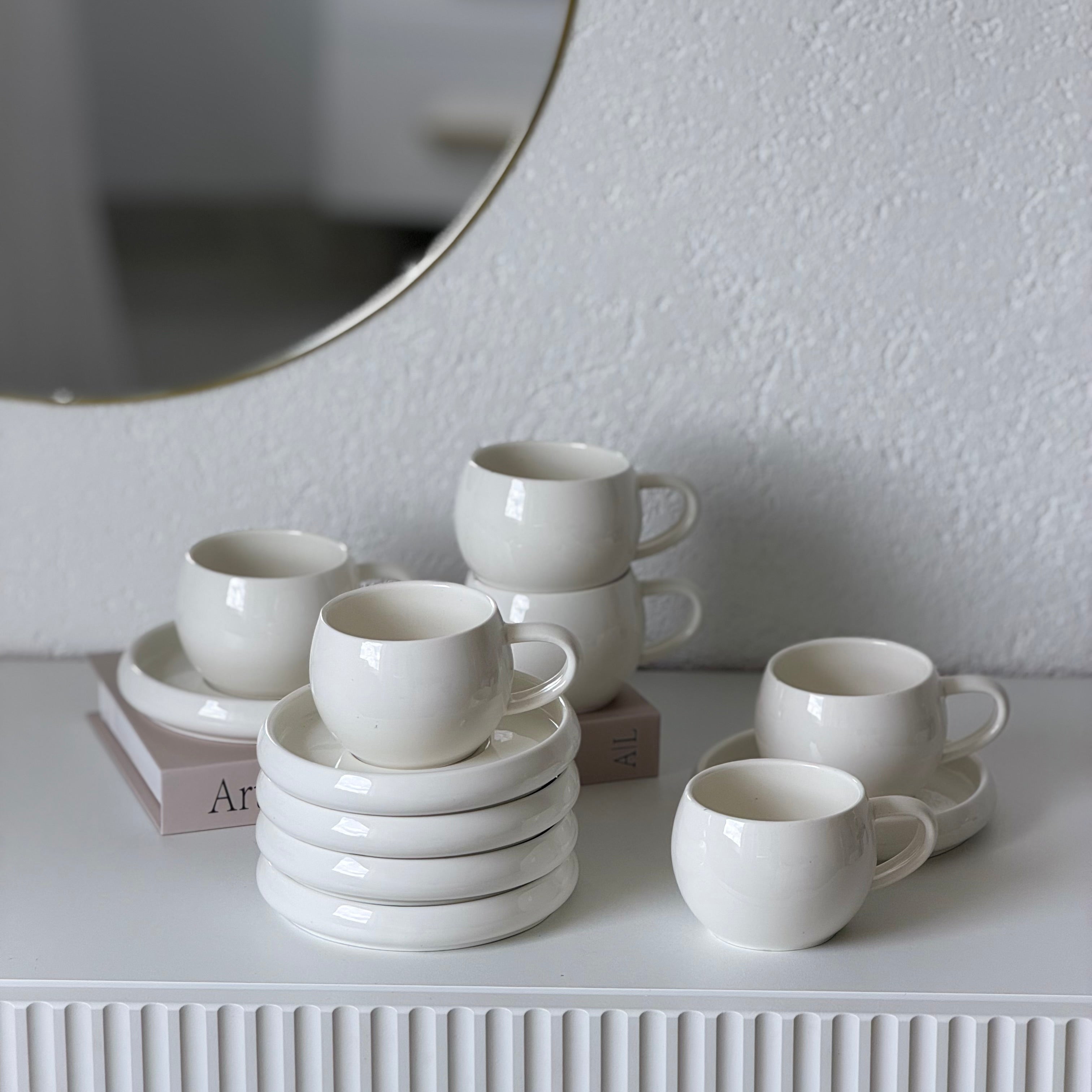 Lissa Bonna Weiß Kaffeetassen Set 12-Teilig