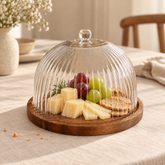 Luana La Torta Servierglocke mit Holzteller