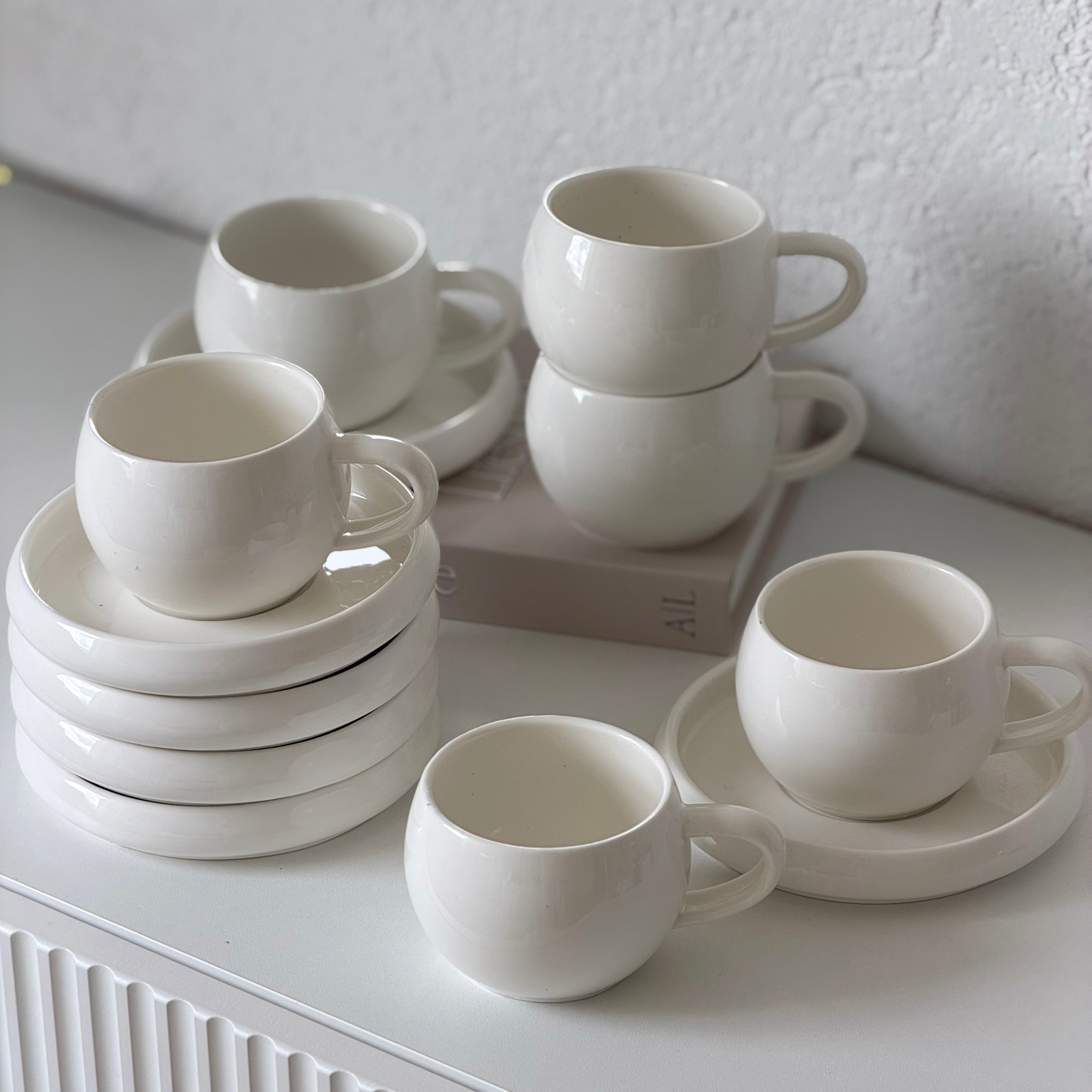 Lissa Bonna Weiß Kaffeetassen Set 12-Teilig