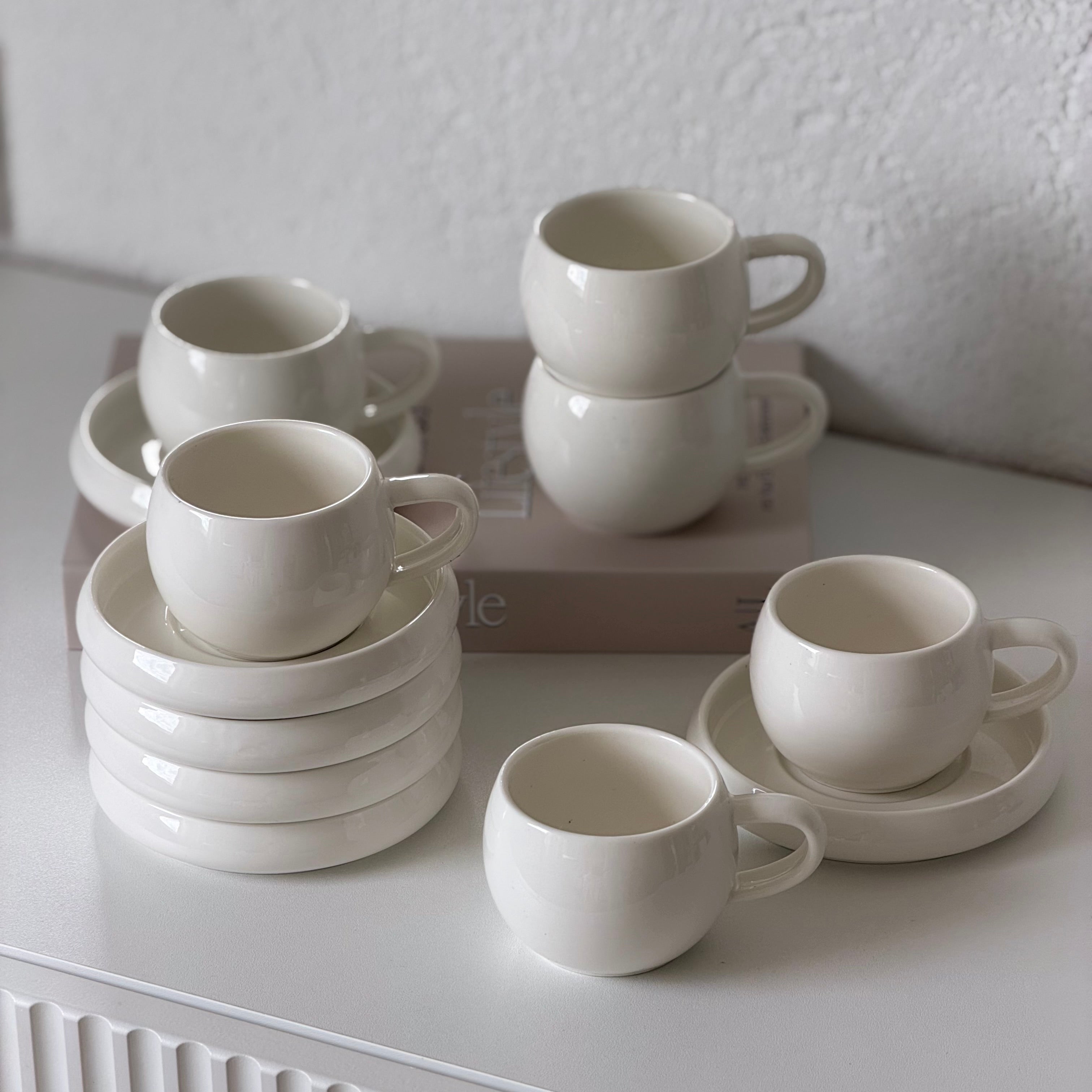Lissa Bonna Weiß Mokkatassen Set 12 Teilig