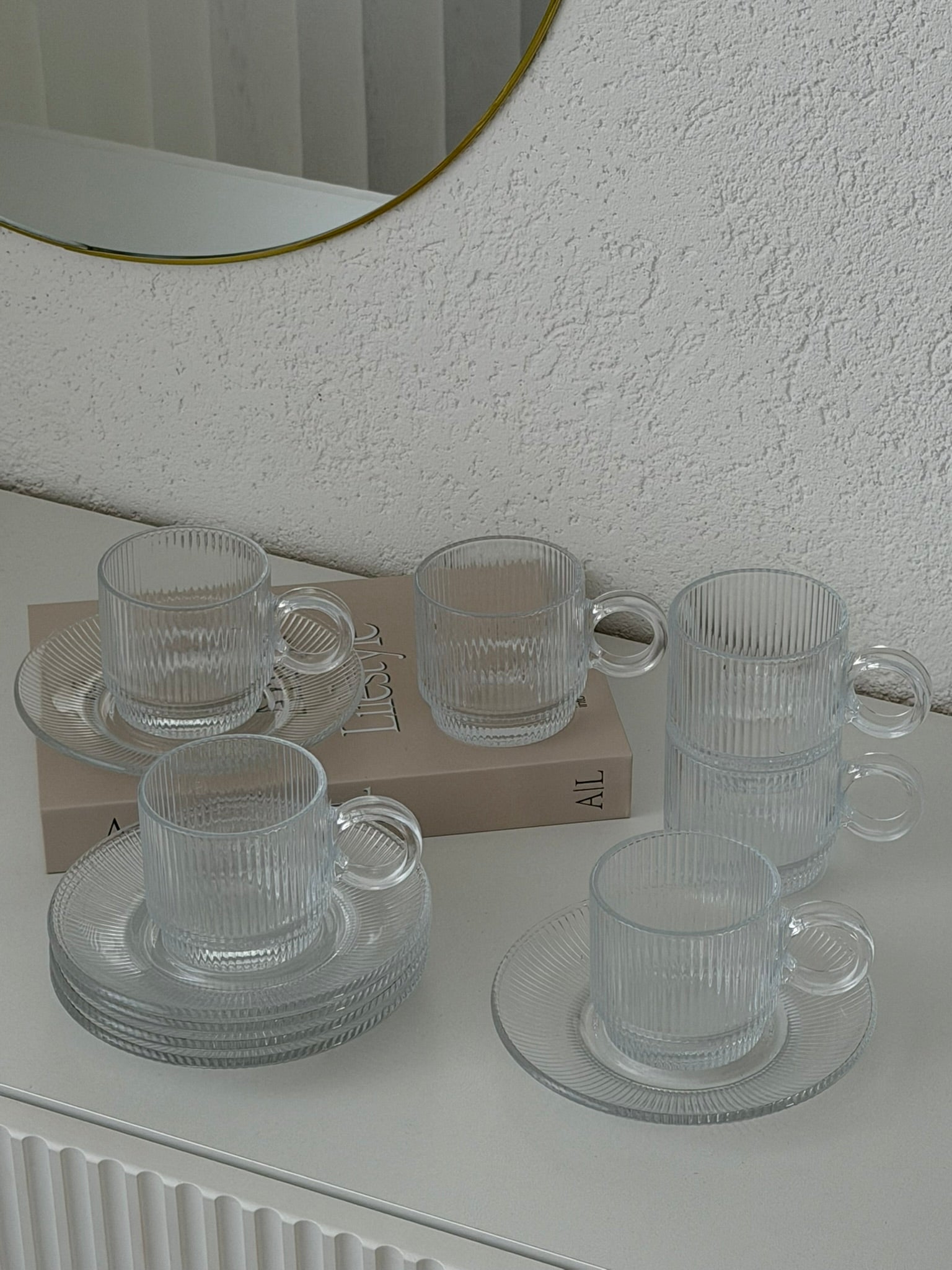 Riffel Glas Kaffeetassen Set 230ml