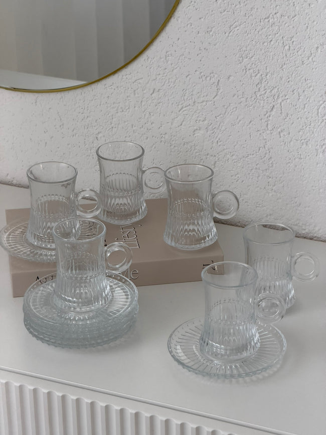 Elsa Riffel Tee Set 12 Teilig für 6 Personen 125 ml