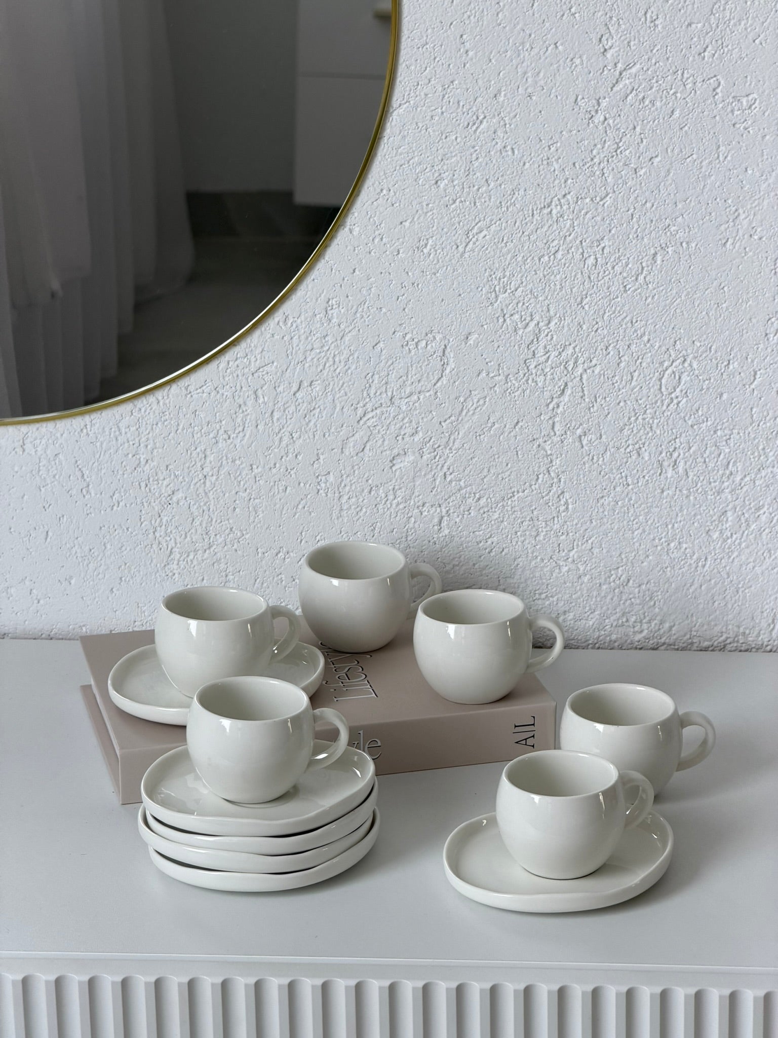 Planet Weiß Mokkatassen Set 12 Teilig