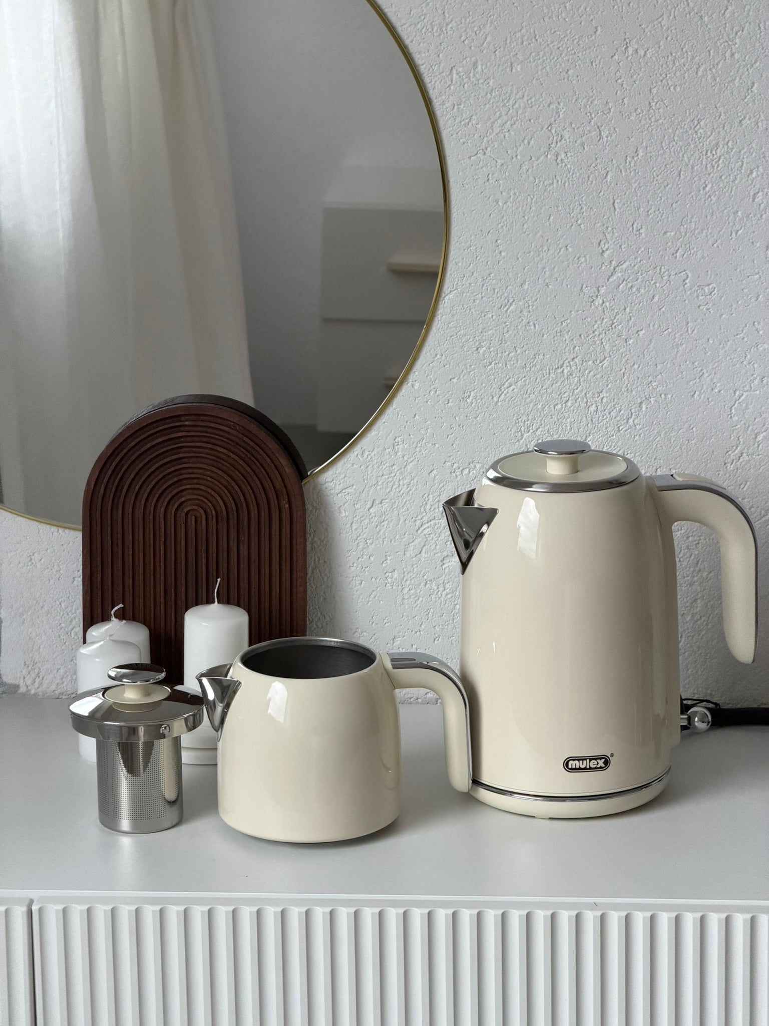Mulex Tee-Express 2in1 Teekocher in Edelstahl Beige
