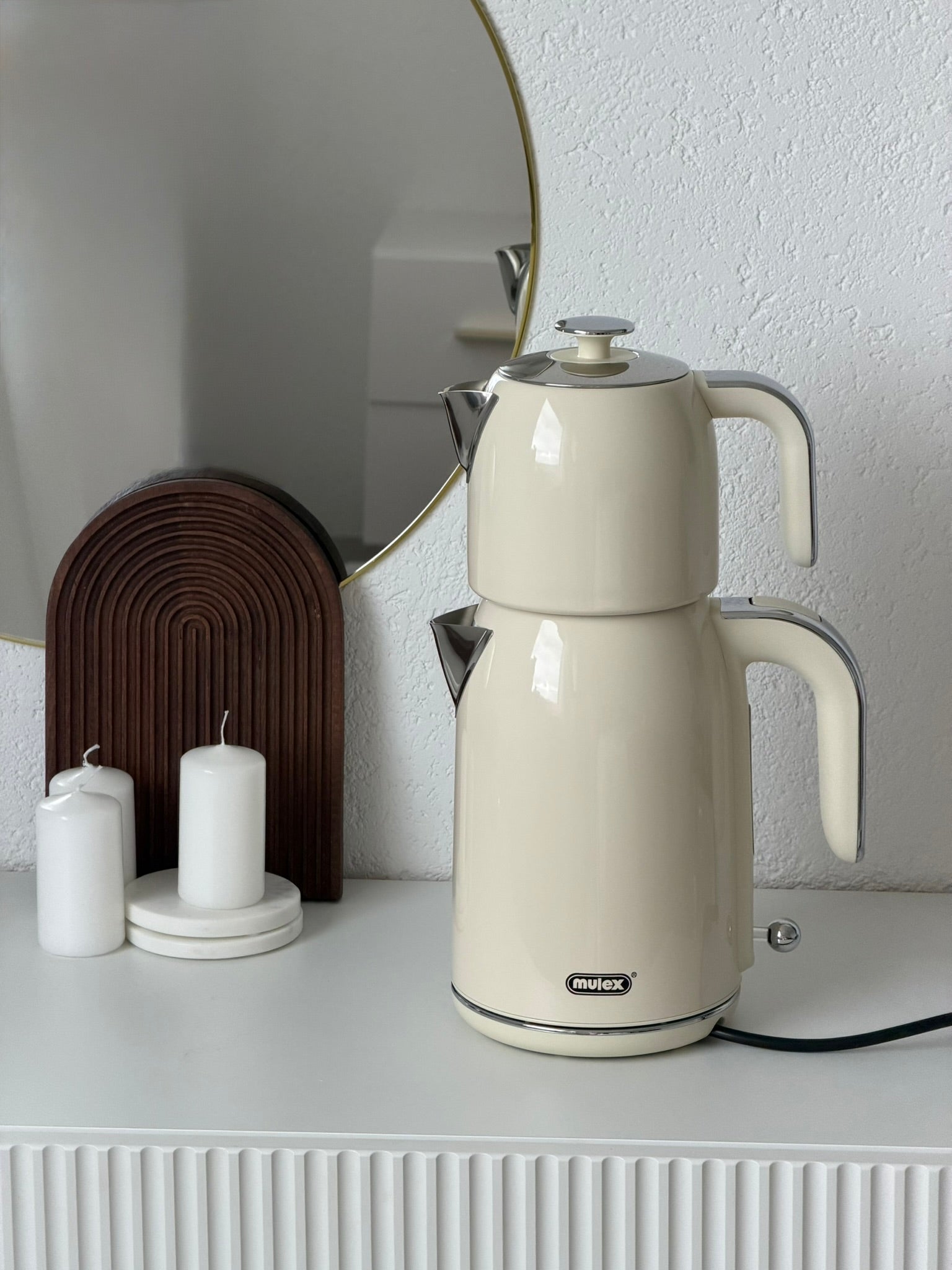 Mulex Tee-Express 2in1 Teekocher in Edelstahl Beige