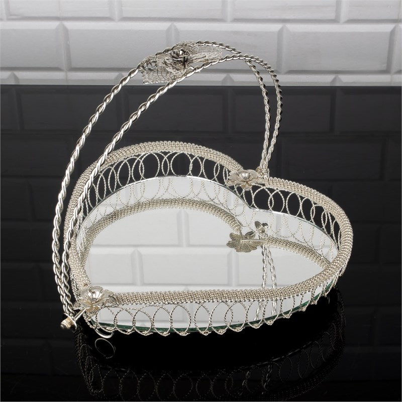 Zeyve - Telkari Großes Herz Tablett mit Henkel