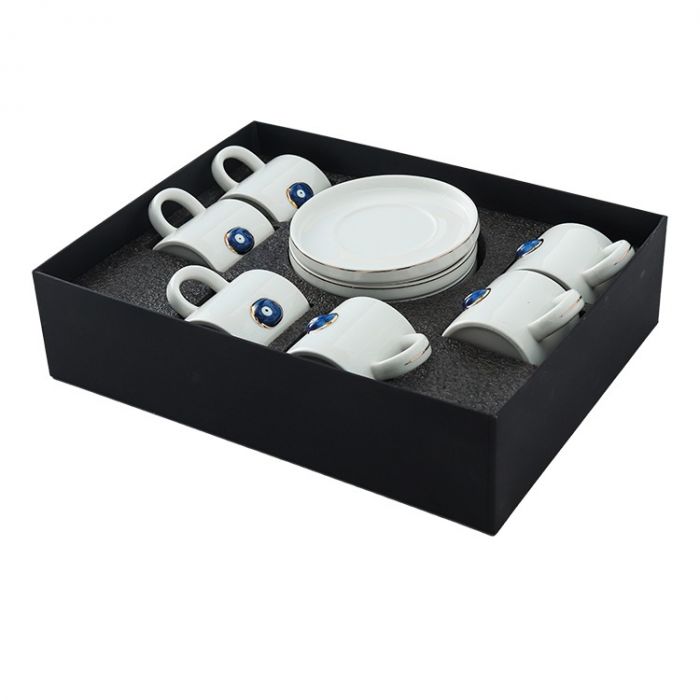 Hatira Espresso Set Weiß Gold 12-Teilig