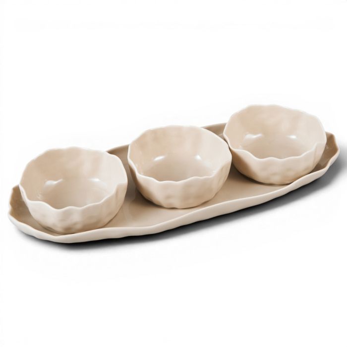 Angles Schalen Set Beige 4-Teilig