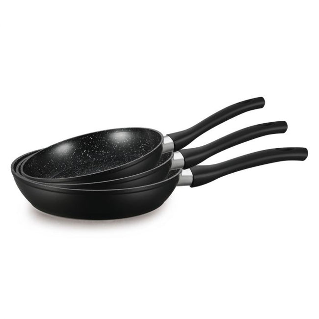 Ferveo Nova Bratpfannen Set Schwarz 3-Teilig