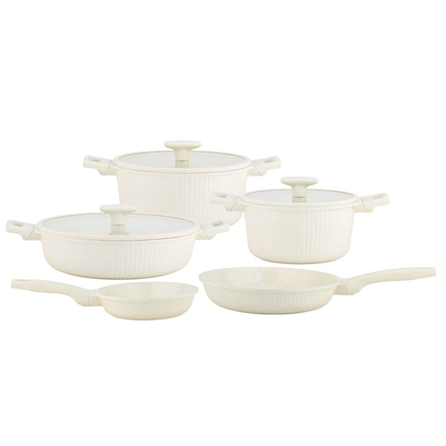 Luna Topf & Pfannenset 8-Teilig Creme