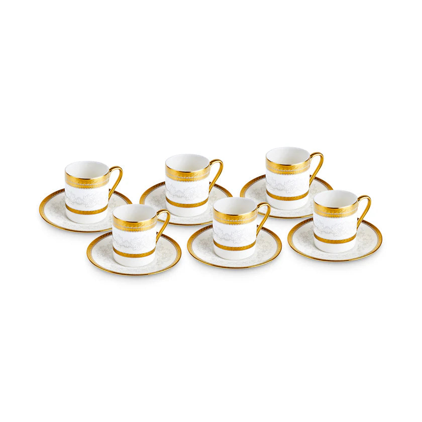 Karaca Royal Charlotte Kaffeetassenset für 6 Personen