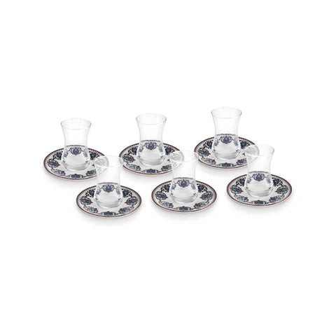 Karaca Nakkas 12-teiliges Türkisches Teeset für 6 Personen