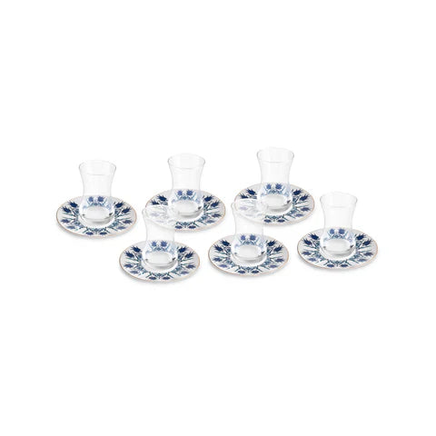 Karaca Iznik 12-teiliges Türkisches Teeset für 6 Personen