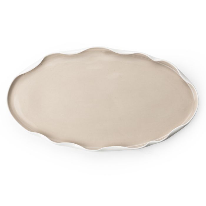 Nice Weiß Beige Geschirrset 25 teilig für 6 Personen