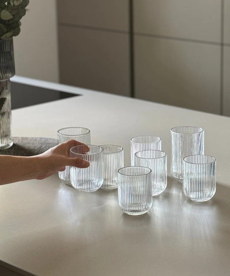Relief Crystal Long Glas 4er Set 400ml