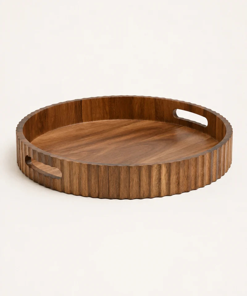 Akazienholz Stripe Tablett 35,5 cm