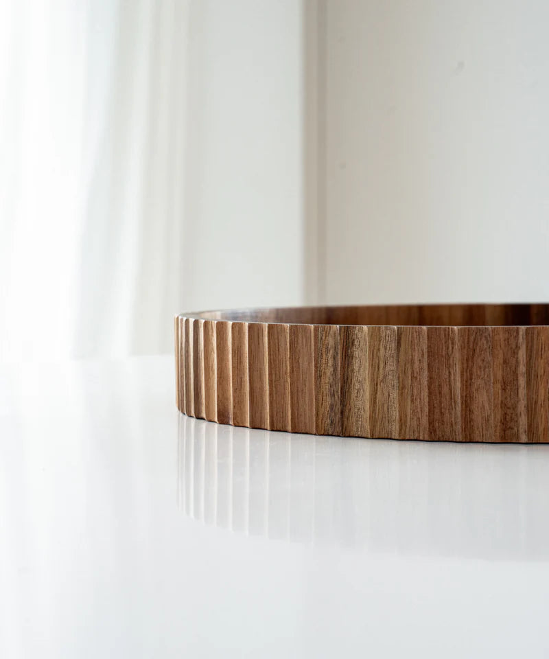 Akazienholz Stripe Tablett 35,5 cm