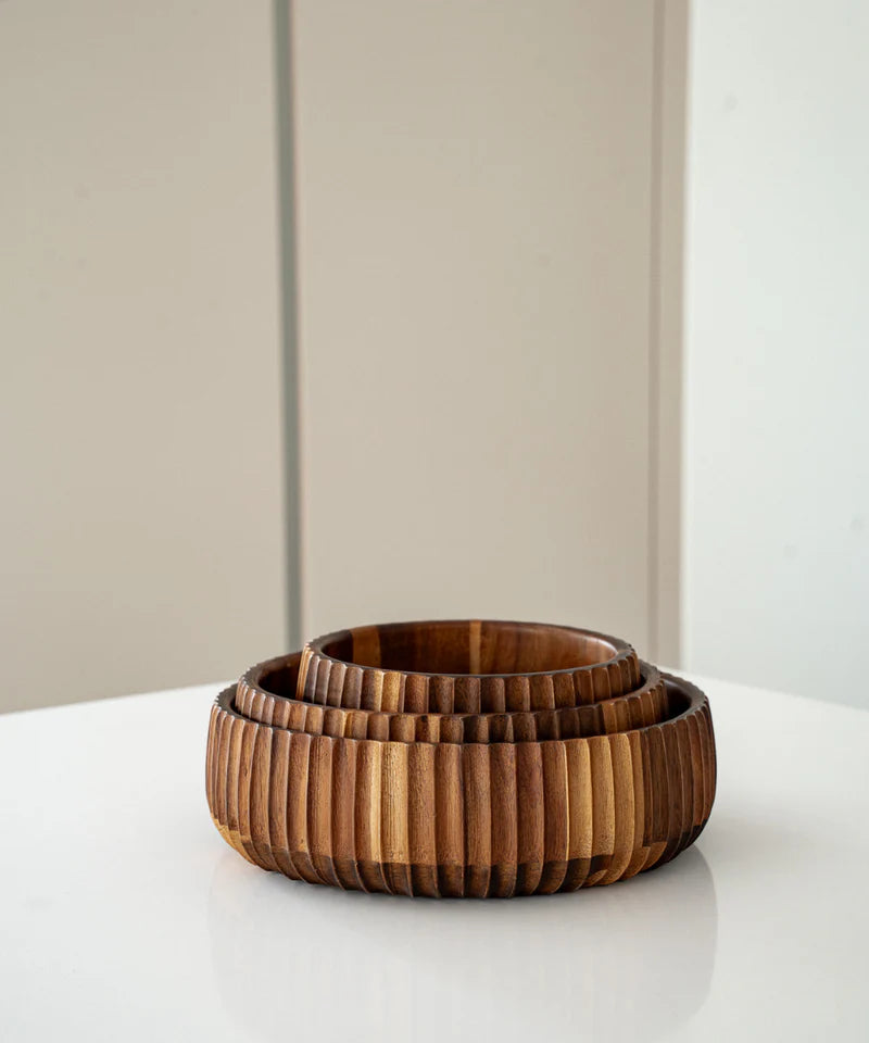 Akazie Stripe M Bowl – Ø19 cm