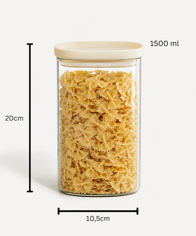 Vorratsglas Beige Kare 1500 ml