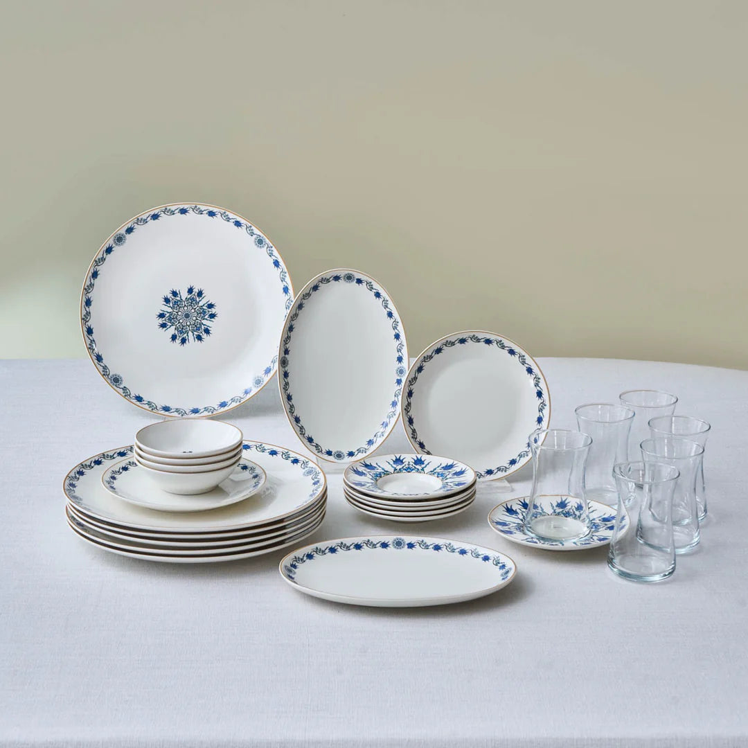 Karaca Bone China İznik 26-teiliges Servierset für 6 Personen, Mehrfarbig