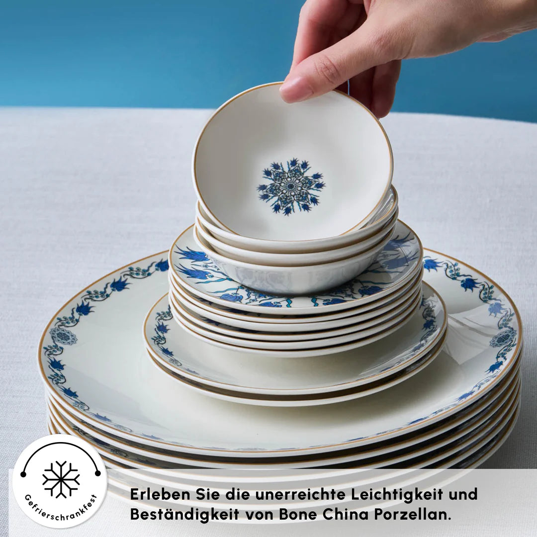 Karaca Bone China İznik 26-teiliges Servierset für 6 Personen, Mehrfarbig