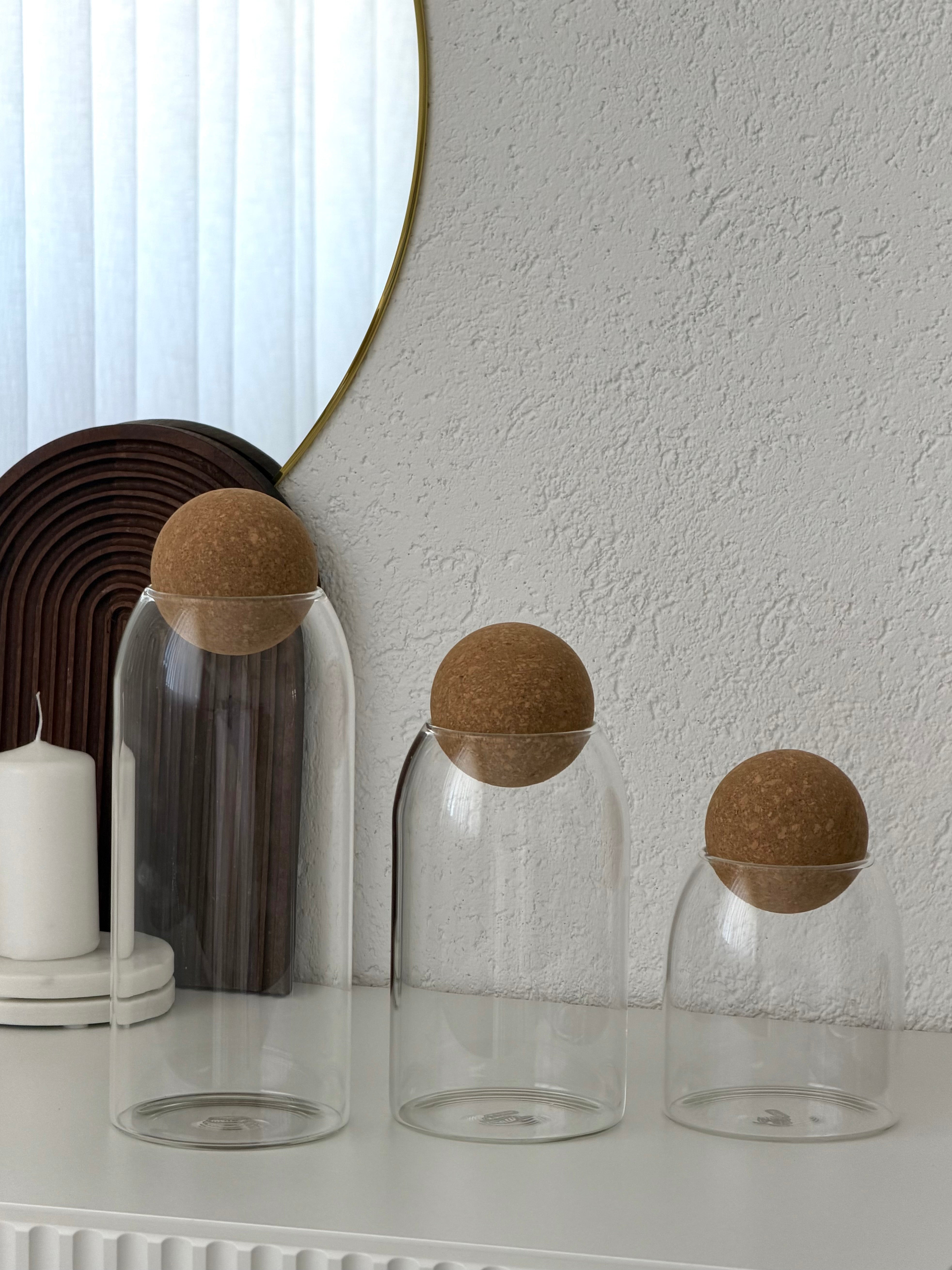 Cork Vorratsglas Set mit Deckel 3-Teilig