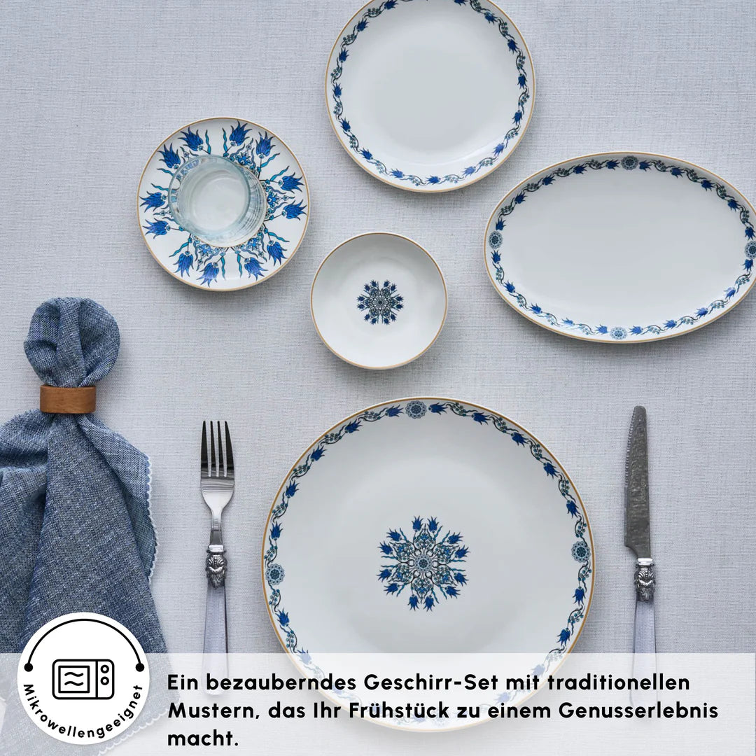 Karaca Bone China İznik 26-teiliges Servierset für 6 Personen, Mehrfarbig