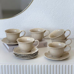 Florange Kaffeetassen Set Beige 12-Teilig