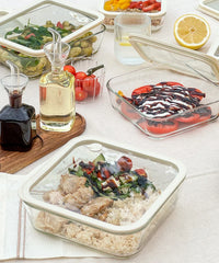 Glas Frischhaltedosen 1940 ml Beige Quadratisch