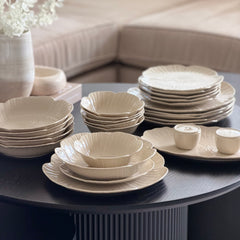 Florange Beige Geschirrset 27 teilig für 6 Personen