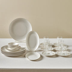 Karaca Artiste Bone China 20-teiliges Frühstückset für 6 Personen, Weiß