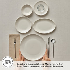 Karaca Artiste Bone China 20-teiliges Frühstückset für 6 Personen, Weiß