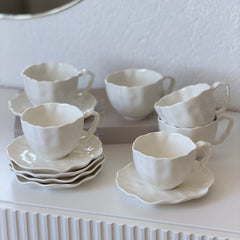 Angles Kaffeetassen Set Weiß 12-Teilig