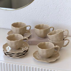 Angles Kaffeetassen Set Beige 12-Teilig