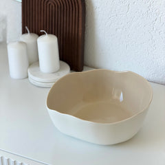 Bonnes Servier & Salatschüssel Weiß-Beige