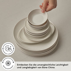 Karaca Artiste Bone China 20-teiliges Frühstückset für 6 Personen, Weiß