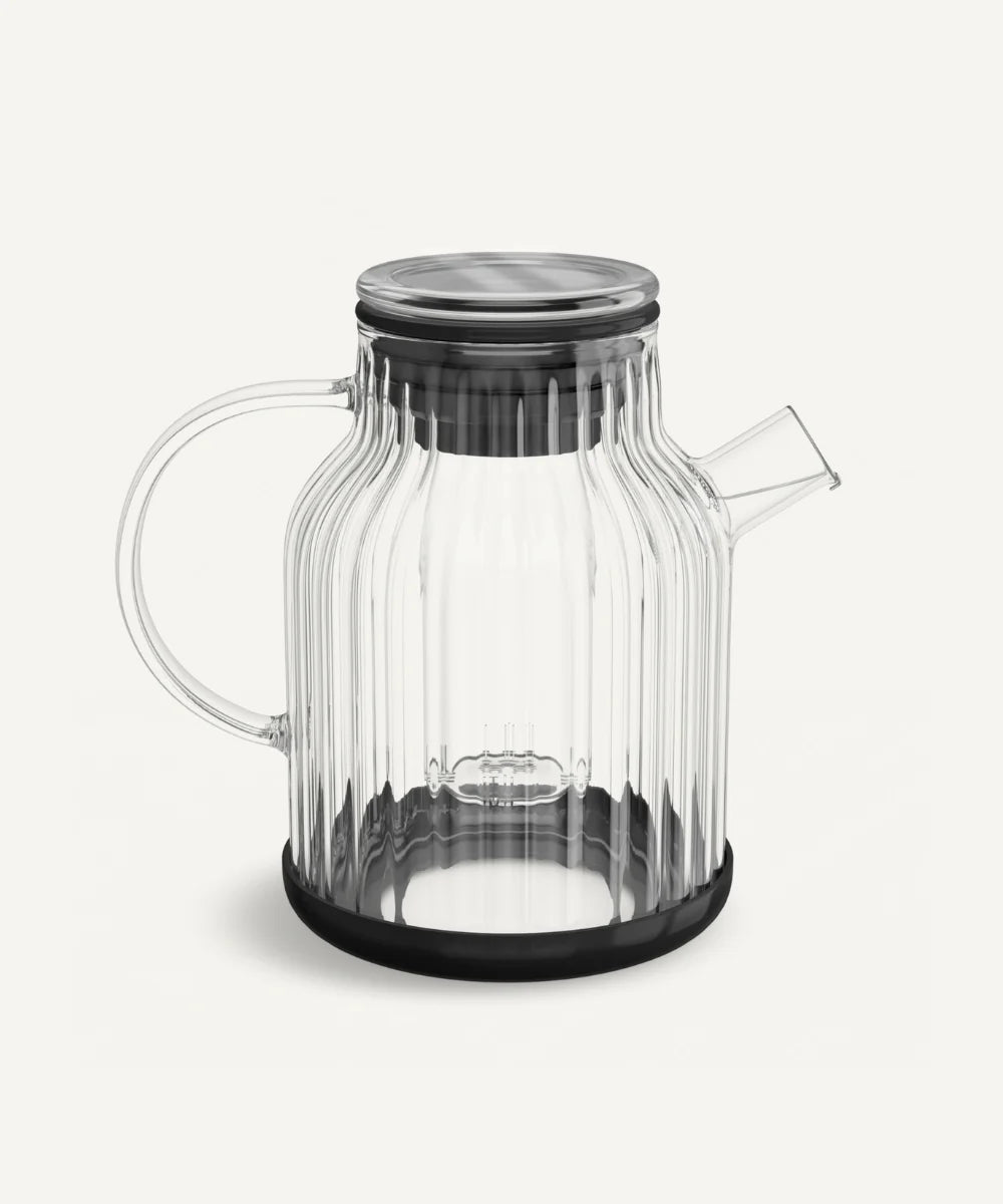 Stripe Karaffe / Teekanne aus Glas 1.5L Schwarz