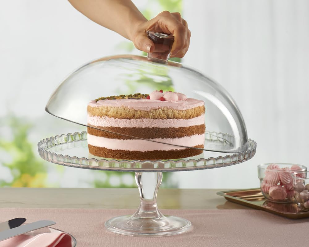 Pasabahce Patisserie Tortenplatte mit Fuß &amp; Glashaube