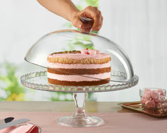 Pasabahce Patisserie Tortenplatte mit Fuß &amp; Glashaube