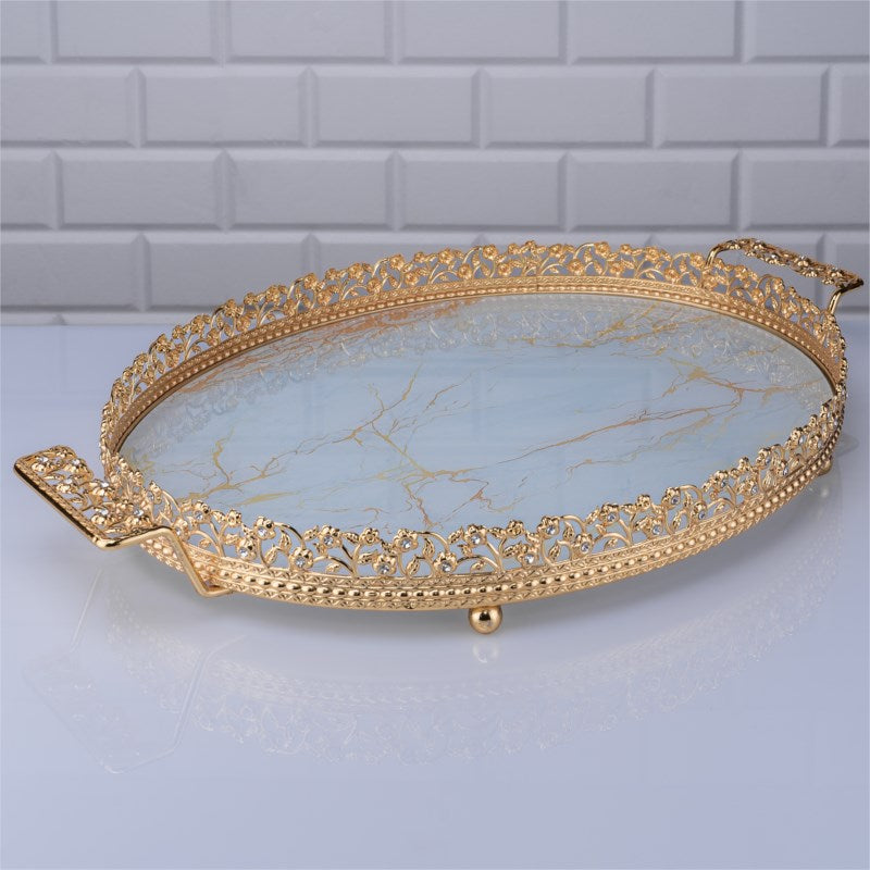 Zevye - Mercan Großes Ovales Tablett mit Griff