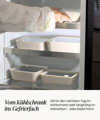 Glas Frischhaltedosen 820 ml Beige Rechteckig
