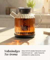 Stripe Karaffe / Teekanne aus Glas 1.5L Schwarz
